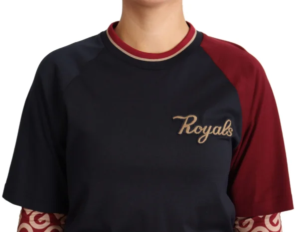 Dolce & Gabbana Women's Multicolor Royals Cotton Crewneck Sweater