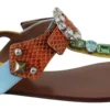 Dolce & Gabbana Women's Multicolor Crystal Embellished Flat Sandals