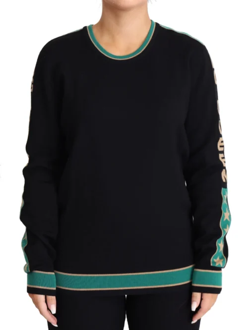 Dolce & Gabbana Women's Queen Monogram Pullover Sweater in Luxe Wool Blend