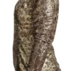 Dolce & Gabbana Women's Sequined Turtleneck Full Zip Sweater in Brown