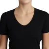 Dolce & Gabbana Women's Elegant Black Wool Round Neck T-Shirt