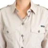 Dolce & Gabbana Women's Elegant Beige Cotton Safari Shirt