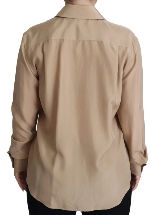 Dolce & Gabbana Women's Elegant Beige Silk Shirt