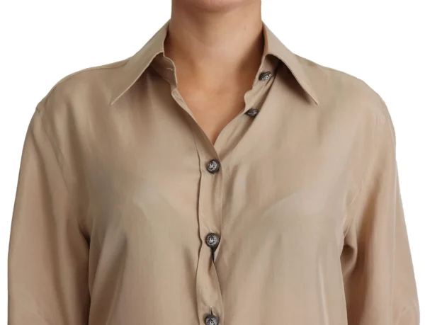 Dolce & Gabbana Women's Elegant Beige Silk Shirt
