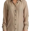 Dolce & Gabbana Women's Elegant Beige Silk Shirt