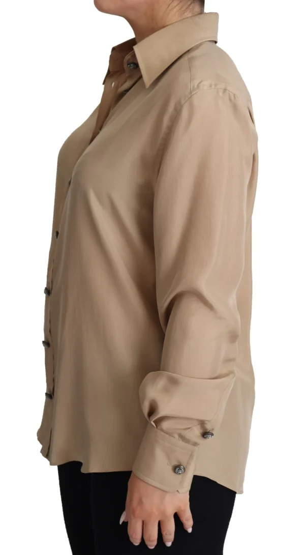 Dolce & Gabbana Women's Elegant Beige Silk Shirt
