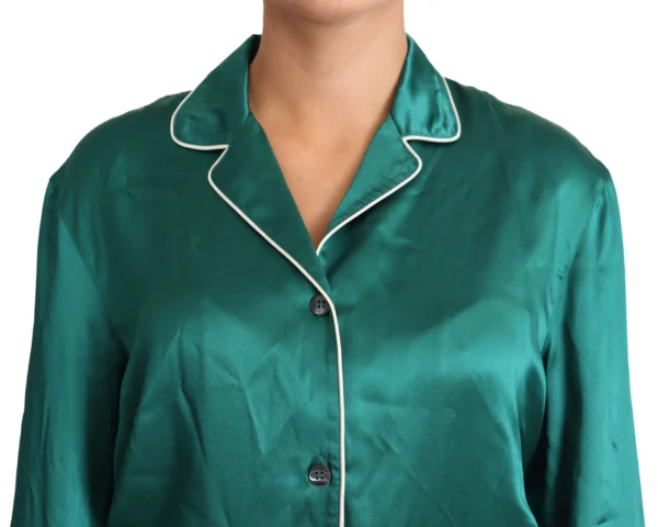 Dolce & Gabbana Women's Elegant Silk Pajama Lounge Shirt