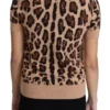 Dolce & Gabbana Women's Elegant Leopard Print Wool Turtleneck Top