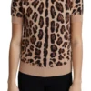 Dolce & Gabbana Women's Elegant Leopard Print Wool Turtleneck Top