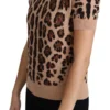 Dolce & Gabbana Women's Elegant Leopard Print Wool Turtleneck Top