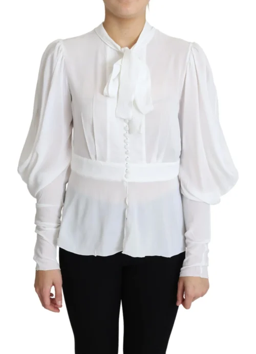 Dolce & Gabbana Women's Elegant Snow-White Viscose Blouse