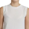 Dolce & Gabbana Women's Elegant Silk Lace-Detailed Sleeveless Blouse