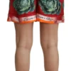 Dolce & Gabbana Women's Elegant High Waist Cabbage Print Silk Shorts