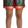 Dolce & Gabbana Women's Elegant High Waist Cabbage Print Silk Shorts