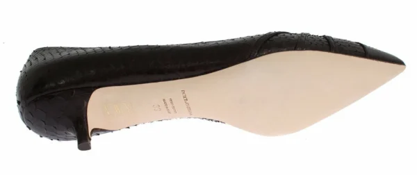 Dolce & Gabbana Women's Chic Brown Leather Kitten Heel Pumps
