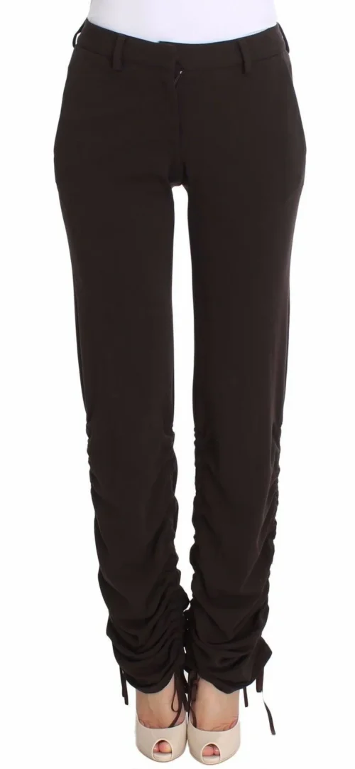 Ermanno Scervino Women's Chic Brown Casual Trousers for Sophisticated Style