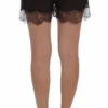 Dolce & Gabbana Women's Elegant Black Floral Lace Silk Shorts