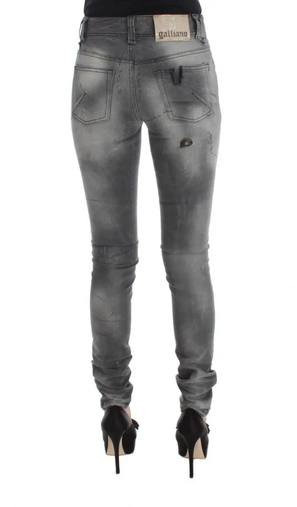 John Galliano Women's Chic Gray Slim Fit Designer Jeans