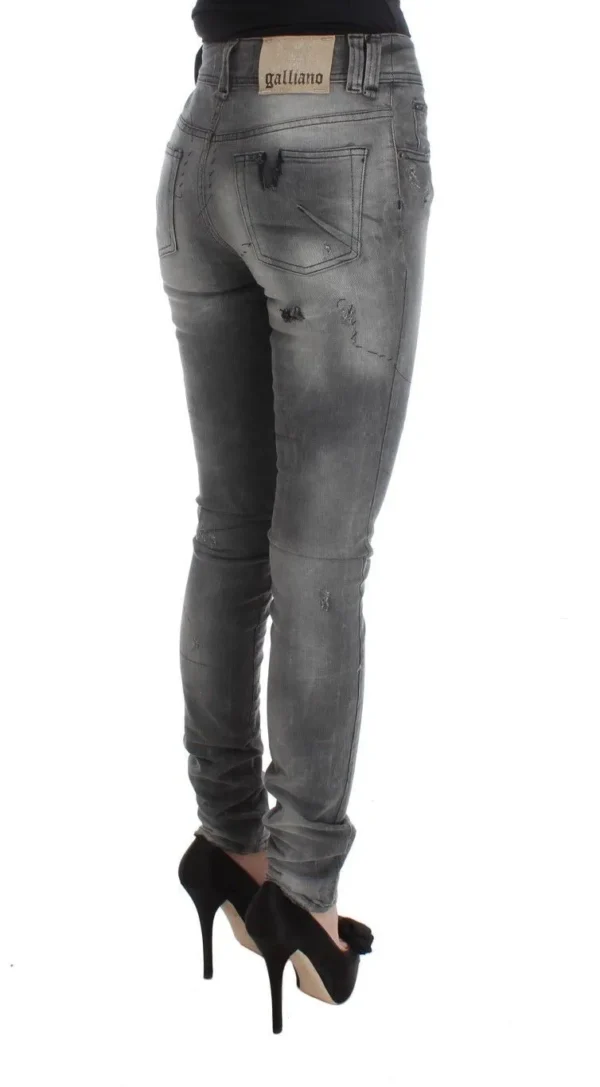 John Galliano Women's Chic Gray Slim Fit Designer Jeans