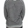 Exte Women's Chic Gray Striped Crew-Neck Sweater