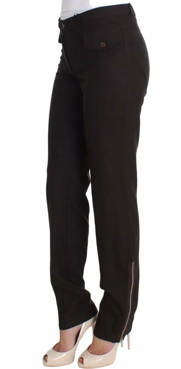 Ermanno Scervino Women's Elegant Casual Brown Wool Pants