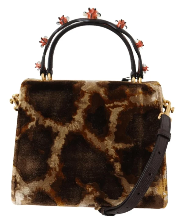 Dolce & Gabbana Women's Elegant Giraffe Pattern Welcome Bag with Gold Accents