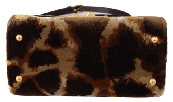 Dolce & Gabbana Women's Elegant Giraffe Pattern Welcome Bag with Gold Accents