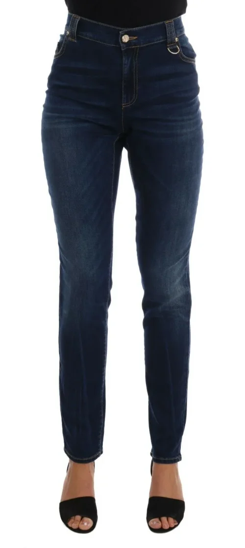 Versace Jeans Women's Chic Mid Waist Slim Fit Stretch Jeans