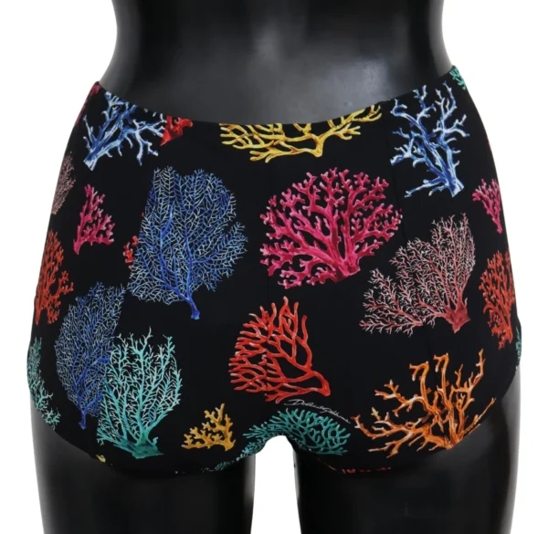 Dolce & Gabbana Women's Chic Coral Print High Waist Bikini Bottom