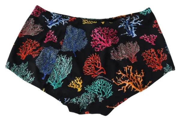 Dolce & Gabbana Women's Chic Coral Print High Waist Bikini Bottom