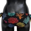 Dolce & Gabbana Women's Chic Black Side-Tie Coral Print Bikini Bottom