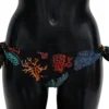 Dolce & Gabbana Women's Chic Black Side-Tie Coral Print Bikini Bottom