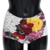 Dolce & Gabbana Women's Elegant White Floral High Waist Bikini Bottom
