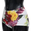 Dolce & Gabbana Women's Elegant White Floral High Waist Bikini Bottom