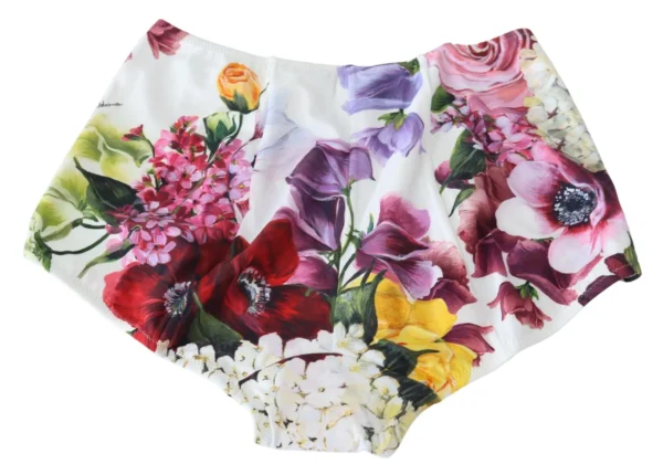 Dolce & Gabbana Women's Elegant White Floral High Waist Bikini Bottom