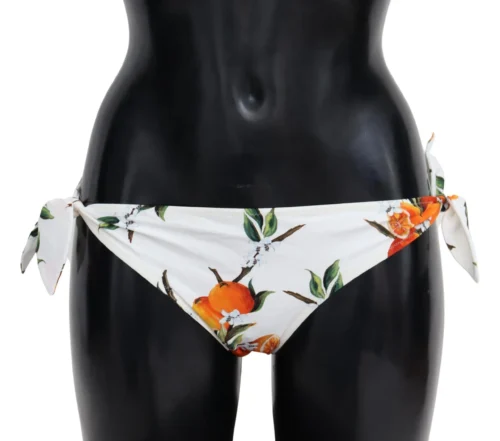 Dolce & Gabbana Women's Elegant White Side-Tie Bikini Bottom