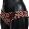 Dolce & Gabbana Women's Chic Maroon Beige Logo Print Bikini Bottom