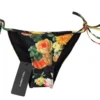 Dolce & Gabbana Women's Elegant Black Floral Bikini Bottom