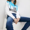 Love Moschino Women's Chic Light Blue Round-Neck Sweatshirt