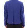 Andrea Incontri Women's Elegant Blue Wool Jacket with Removable Collar