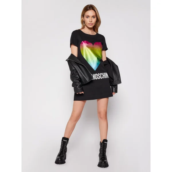 Love Moschino Women's Chic Heart Print Cotton Dress