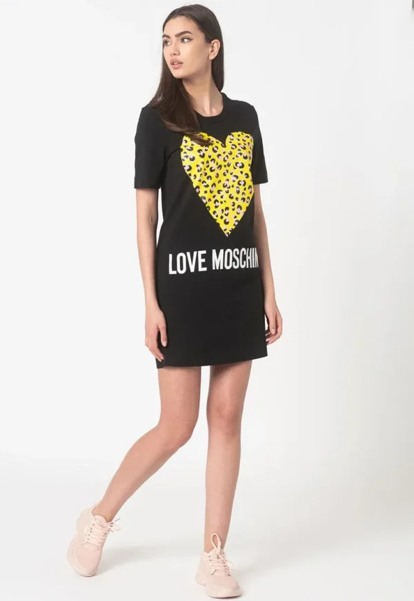 Love Moschino Women's Chic Black Dress with Signature Front Design