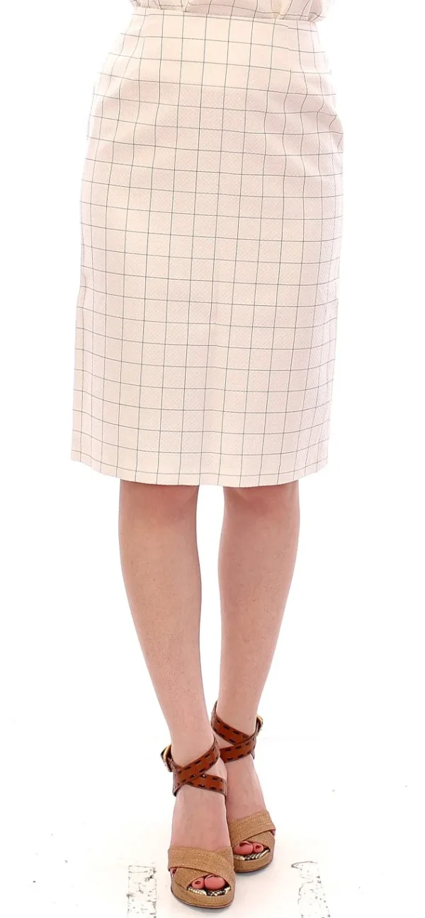 Andrea Incontri Women's Elegant White Pencil Skirt - Chic and Sophisticated