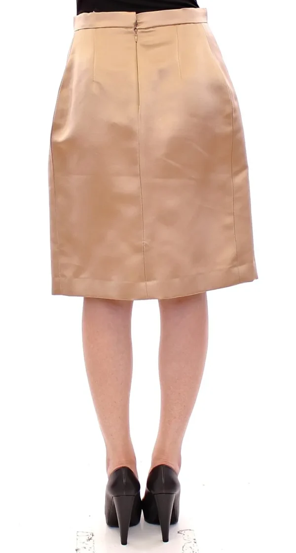 Andrea Incontri Women's Elegant Silk Pleated Knee-Length Skirt
