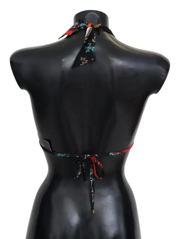 Dolce & Gabbana Women's Chic Heart Print Bikini Top - Black Elegance
