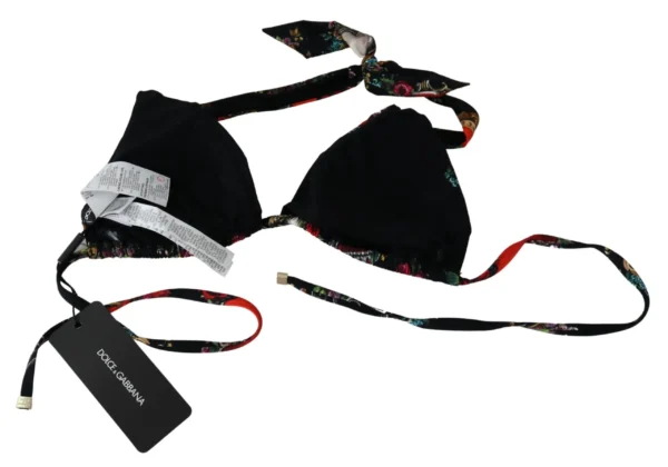Dolce & Gabbana Women's Chic Heart Print Bikini Top - Black Elegance