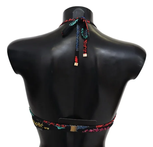 Dolce & Gabbana Women's Chic Black Coral Print Bikini Top