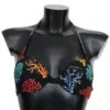 Dolce & Gabbana Women's Chic Black Coral Print Bikini Top