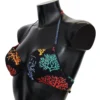 Dolce & Gabbana Women's Chic Black Coral Print Bikini Top