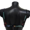 Dolce & Gabbana Women's Elegant Black Bikini Top with Coral Print